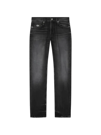 Versace Medusa-emblem Slim-fit Jeans In Gray