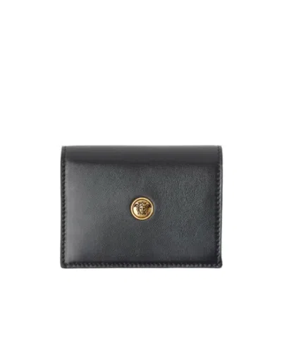 Versace Medusa Emblem Wallet In Black