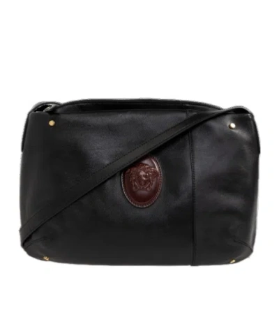 Versace Lou Nappa Shoulder Bag In Black