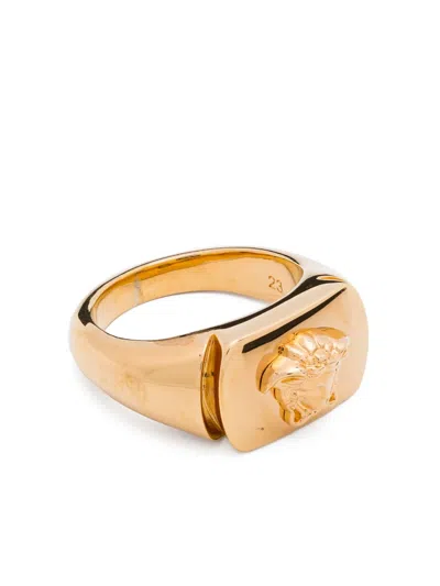 Versace Medusa-embossed Signet Ring In Gold