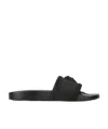 Versace Medusa Front Round Toe Flat Slides In Black