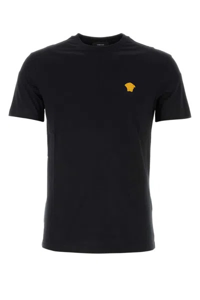 Versace Medusa Minimalist Crew Neck T-shirt In Black