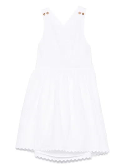 Versace Kids' Medusa-embroidered Dress In White