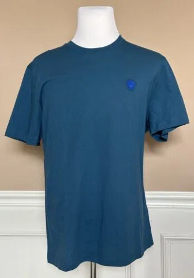 Pre-owned Versace Medusa Embroidered Logo Blue Cotton Jersey T-shirt 4xl 1008481 $475