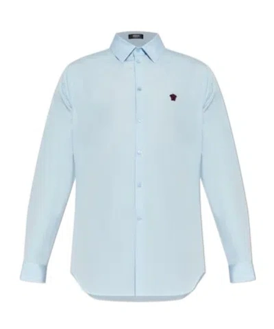Versace Medusa-embroidered Long-sleeved Shirt