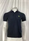 Versace Medusa Embroidered Polo Shirt In Black Cotton In Black