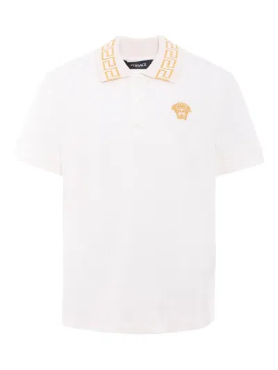 VERSACE MEDUSA EMBROIDERED POLO SHIRT
