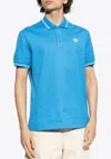 Versace Medusa Embroidered Polo T-shirt In Blue