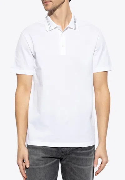 Versace Medusa Embroidered Polo T-shirt In White