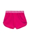 Versace Medusa-embroidered Shorts In Pink