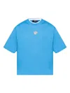 Versace Embroidered Medusa Boxy T-shirt In Blue