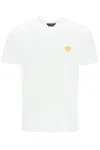 Versace White Crewneck T-shirt With Medusa Embroidery On The Front In White