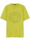 Versace Embroidered Medusa T-shirt In Yellow