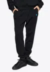 Versace Elastic Waistband Joggers With Ribbed Cuffs In Black