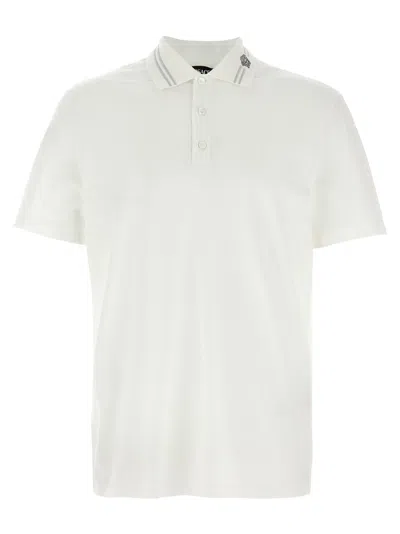 Versace 'medusa Embroidery' Polo Shirt In White