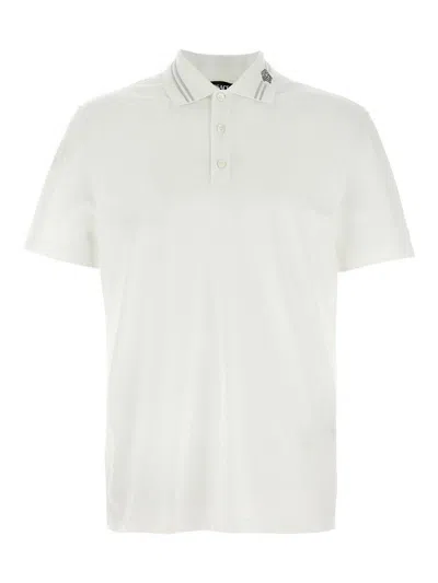Versace White Polo Shirt With Medusa Detail On The Collar