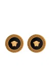 Versace Black And Gold Earrings With Medusa Detail In Metal Woman In Gold