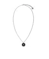 Versace Silver Enamel Medusa Necklace In Gray