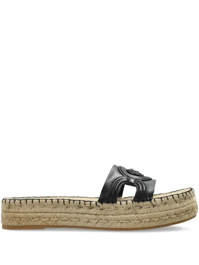 Versace Medusa Espadrille Slides In Black