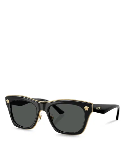 Versace Medusa Essence Rectangle Sunglasses, 53mm In Black