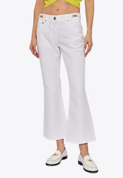 Versace Medusa Flared Jeans In White