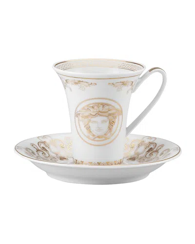 Versace Medusa Gala A. D. Cup & Saucer In White