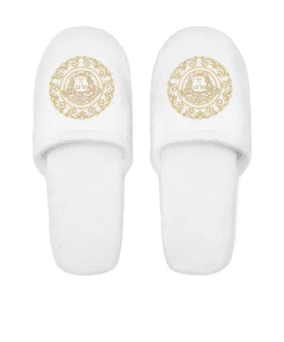 Versace Medusa Gala Slippers In White