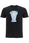 Versace Medusa Head-embroidered T-shirt In Black