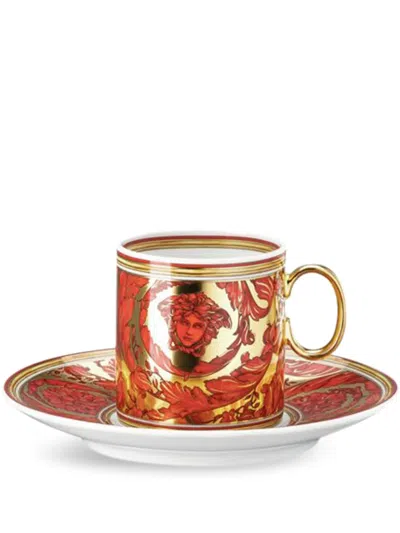 Versace Medusa Amplified Espressotasse Mit Untersetzer In Red