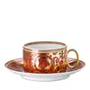 Versace Medusa Garland Tea Cup & Saucer In Red