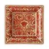 Versace Medusa Garland Red Square Tray In Red/gold