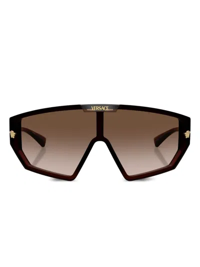 Versace Medusa Geometric Sunglasses In Brown