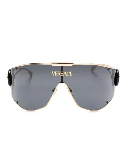 Versace Medusa Geometric Sunglasses In Gold