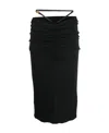 Versace Medusa-charm Belted Stretch-woven Midi Skirt In Black