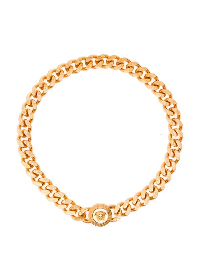 Versace Medusa Gold-tone Chain Necklace In  Hypoallergenic Metal  Man