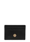 Versace Black Small Wallet With Medusa Biggie Logo In Leather Woman In Black