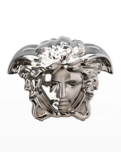 Versace Medusa Grande Silver Vase In Metallic