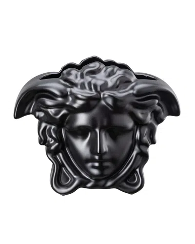 Versace Medusa Grande Porcelain Vase In Black