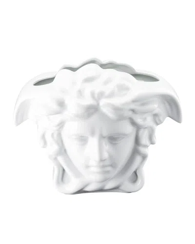 Versace Medusa Grande Vase In White - 11.75"