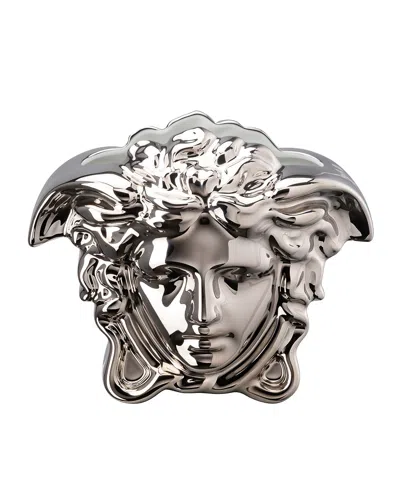 Versace Medusa Porcelain Vase In Silver