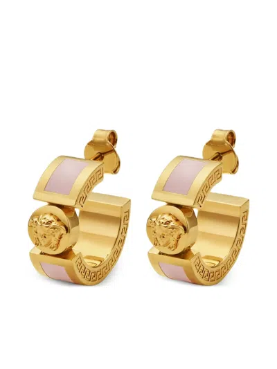 Versace Medusa Greca Earrings In Blue