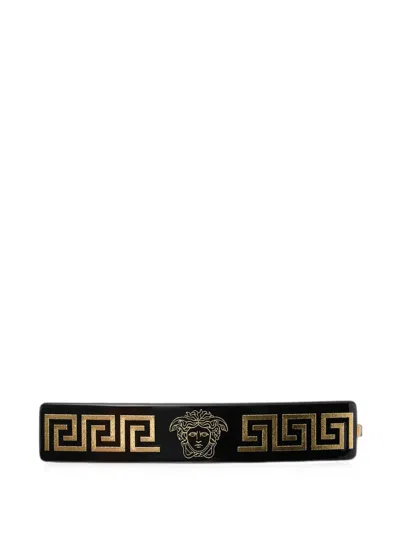 Versace Medusa Greca Hair Clip In Black