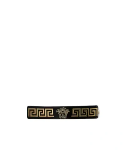 Versace Medusa Greca Hair Clip In Black