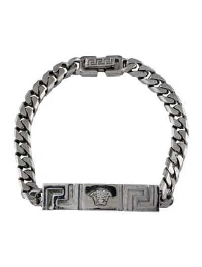 Pre-owned Versace Medusa Greca Link Bracelet In Multi