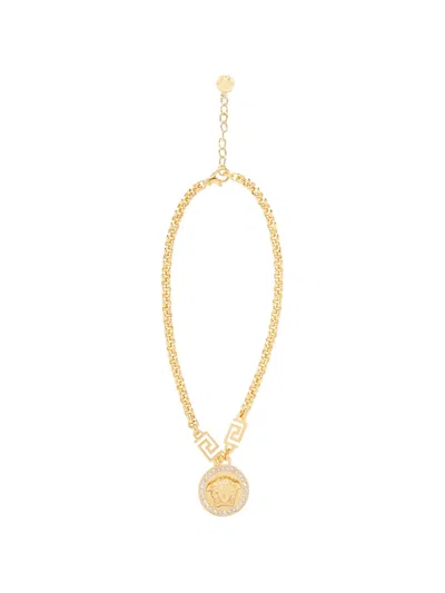 Versace Medusa Greca Necklace In Gold