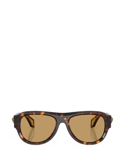 Versace Medusa Greca Pilot-frame Sunglasses In Brown