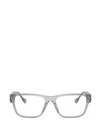 Versace Medusa Greca Rectangle-frame Glasses In Gray