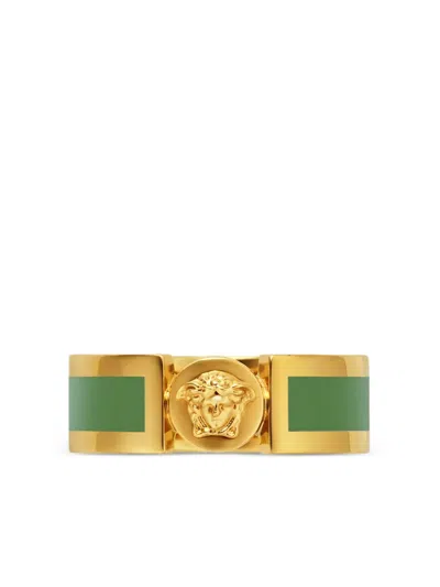 Versace Medusa Greca Ring In Gray