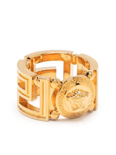 Versace Women Medusa Greca Ring In Gold
