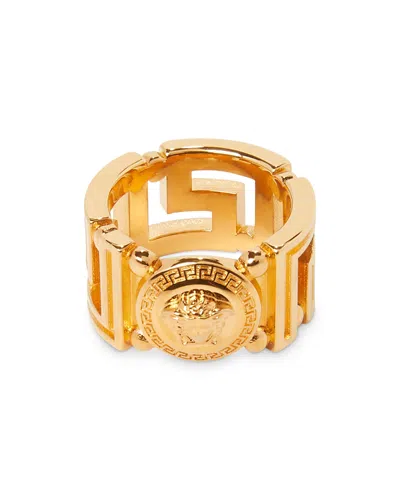 Versace Medusa Greek Key Ring In Gold
